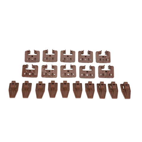 Center Mount Drawer Slides For Dressers And Cabinets, 10 Sets With Screws Included, Easy Install, Lightweight 150g, Fits Nightstands And Other Furniture, Durable Plastic Drawer Guide Hardware, displayed in two rows
