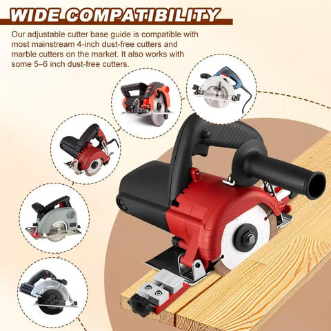 Professional Grade Circular Saw Guide Rail Adjustable Aluminum Fence Track Featuring Dual Lock Handles For Straight Shooting Cuts And Zero Slop For Reliable Carpentry Tasks on a wood base.