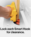 Using GRR-RIP-BLOCK Smart Push Block with auto retracting hook on table saw for precise cuts, focusing on safety features.
