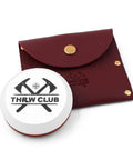 Dual Grit Axe Sharpener Stone 400 1000 For Hatchets And Axes With Leather Sheath Multipurpose Sharpening Puck With Red Leather Sheath