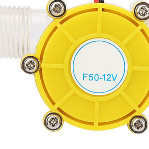 Customizable Micro Hydro Water Generator For Small Scale Renewable Energy Projects, 12V DC turbine, yellow casing, F50-12V label
