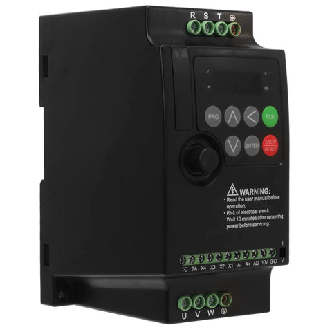 Three Phase VFD Inverter For 2.2KW Motors Built For Industrial Use 380 400V Input 380V Output Speed Controller For Heavy Duty Equipment Copper Aluminum Housing Durable Variable Frequency Drive front view with control panel