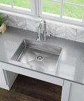 ADA1823 Single Bowl Stainless Steel Sink With Three Quarters Inch Radius Heavy Duty 18 Gauge 304 Stainless Steel Construction