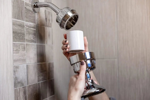 Installing High Output Shower Filter Cartridge For Sensitive Skin And Dry Scalp, Filters Chlorine And Impurities, Softens Hard Water