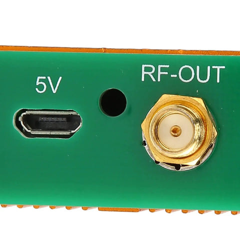 Pro 0.1 Mhz To 6 Ghz Full Band Low Noise Amplifier With 20 Db High Gain Lna RF Preamplifier Module And SMA Female Jack back view with USB and RF output.