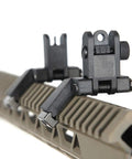 Ultralight Flip Up Sight, 45 Degree Offset Rapid Transition Front And Rear Backup Sights For Rifles on Picatinny rail