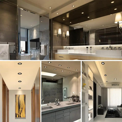 2 Inch LED Recessed Ceiling Light 3W Dimmable Downlight Warm White 3000K With 60 Degree Beam 25 Degree Tilt in modern interiors