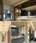 Varied room scenes showcasing 2 Inch LED Recessed Ceiling Light Kit With 3W Dimmable Downlight And 60 Degree Beam COB Recessed Lights