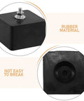 Four Pack Air Conditioner Shock Absorbing Cushion Pads 80x80x50mm Thickened Rubber Anti Vibration Mats For Outdoor AC Units And Industrial Equipment Built Tough, black rubber pad close-up