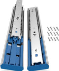 Five Pairs 22 Inch Soft Close Drawer Slides With Ball Bearing Rollers, Zinc Plated Steel Rails, Screws Included for Furniture