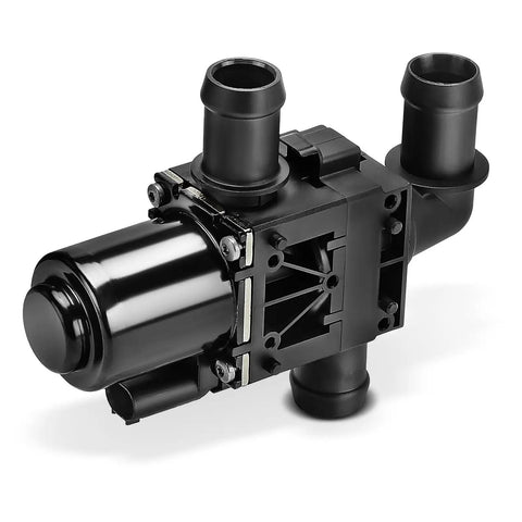 Dead On Heavy Duty Heater Control Valve For Fiat 500E 2014-2019, black plastic coolant flow controller for EV heating.
