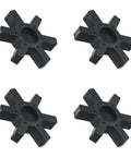 L190 Spider Insert For L-Jaw Coupling, Flexible Urethane Jaw Insert For Industrial Drives, Conveyors, Pumps, And Rotating Equipment, 113mm Diameter And 22mm Thick, Set Of 4, four black inserts