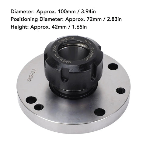 Heavy Duty Carbon Steel Lathe Collet Chuck With 100mm Diameter And 42mm Height For Secure Clamping In Precision CNC Machining Tasks