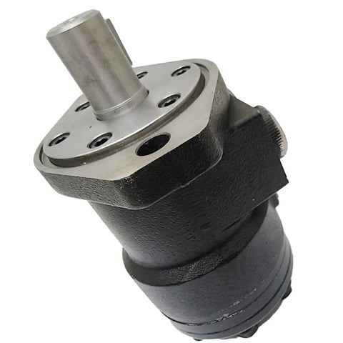 Heavy Duty Hydraulic Motor MF141210AAAB Direct Swap For TRW Ross Steering Gears showing top view with shaft and mounting holes.