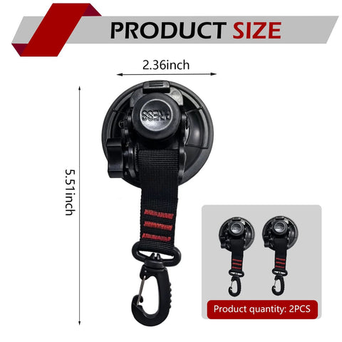 2 Pack Heavy Duty Car Suction Cup Hooks With Strong Anchor And Hook Multifunctional Removable Mounting Accessory for outdoor use
