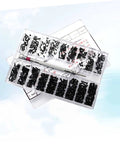 Miniature Screw Set With Flat Head Countersunk Machine Screws In Transparent Storage Case For Diyers And Pros Organized By Size For Quick Access Handy Box For Home Repairs Electronics Appliances And Hobby Projects displayed with screwdriver tool; organized in a clear plastic case, perfect for quick access and organization; ideal for hobby projects, home repairs, and electronic fixes.