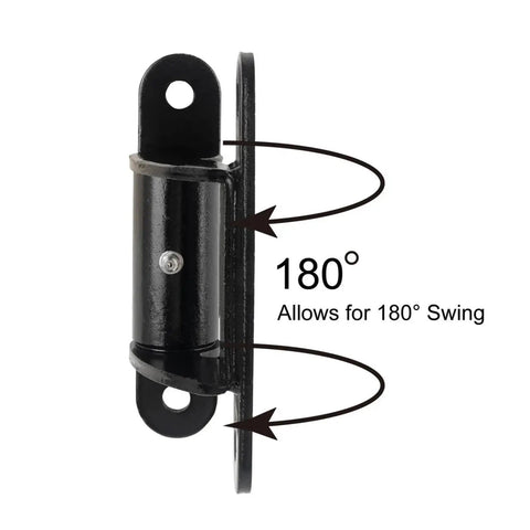 Heavy Duty Sealed Bearing Gate Hinges Pair, 7 Inch Face Mount Weld On Roller Bearing Hinge For Gates showing 180-degree swing