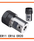 Heavy Duty Chuck Spindle Motor Shaft Extension Rod For Milling And Lathes Ensures Stable High Speed CNC Cutting Reduces Vibration Improves Finish With Durable Hard Steel Build, featuring ER11 ER16 ER20 compatibility.