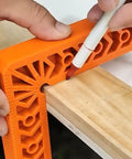 Killer Adjustable Seven Piece Right Angle Clamp Set Lightweight ABS Plastic Corner Clamping Kit marking wood during assembly.