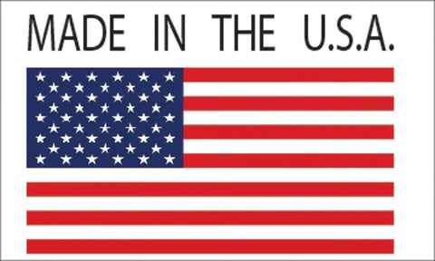 American flag with text 'Made in the U.S.A.'