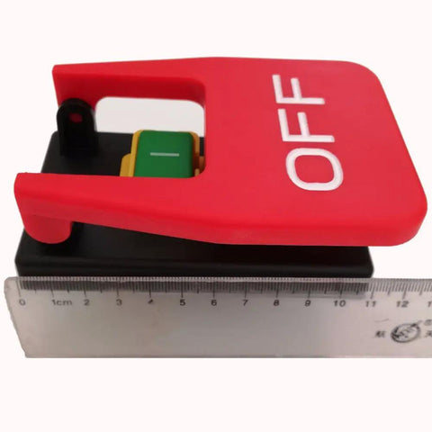 Heavy Hitter Industrial Electromagnetic Push Button Switch With Safety Emergency Cover For Table Saws And Planers Pro Shop Grade 120V 16A paddle switch with red cover