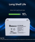 Deep Cycle AGM 12V 100Ah Battery With Low Three Percent Self Discharge And 1100A Max Discharge, Maintenance Free Power For RVs