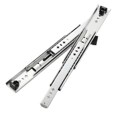 Full Extension Locking Drawer Slides Made From Cold Rolled Steel With Blue Zinc Plated Finish Smooth Rail Glide For Cabinet Drawers Heavy Duty