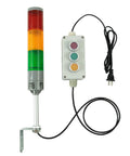 3 Stack LED Industrial Signal Tower Light Andon Lights No Buzz Steady On Red Yellow Green With Self Locking Switch For Warehouse