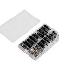 Open box of Go-To Computer Screws Kit 360Pcs Alloy Steel Micro Cross Fasteners Set for Laptops and Desktops M2 M2.5 M3.