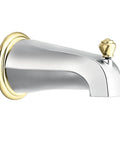 Monticello Diverter Tub Spout In Chrome Polished Gold Finish With Lift Rod 5 Inch Spout Fit For Most Tubs Easy Switch From Bath To Shower Backed By Lifetime Warranty