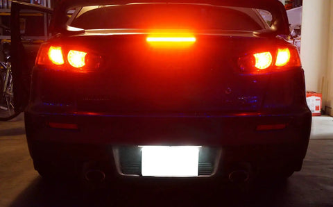Dark Smoked Lens Full LED Trunk Lid Center Mount Third Brake Light Bar Assembly For 2008 2016 Mitsubishi Lancer Evolution X Sedan