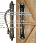 Heavy Duty Sliding Barn Door Pull Handle Bronze Set With Large Rustic Two Sided Design for gates and furniture