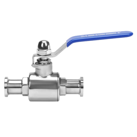 Heavy Duty Tri Clamp Ball Valve Stainless Steel 304 With PTFE Lined Seat 248 Fahrenheit Max Temp 1.6 MPa Working Pressure Tube Outer Diameter 3/4 Inch