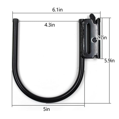 Heavy Duty E-Track J Hooks 5 Inch Set For Cargo Tie Down Systems In Trucks Trailers And Vans, side view with dimensions