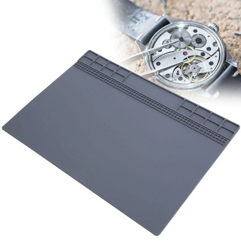 Pro Grade Watch Repair Pad Non Slip Rubber Mat For Watchmaking And Horology Tools Durable Grippy Bench Mat For Watch Maintenance Gray Color