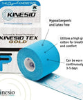 Legit Elastic Therapeutic Tape For Muscle Recovery And Pain Relief Red Athletic Kinesiology Bandage Roll 2 X 16.4 Feet Made In Usa displayed with blue kinesiology tape.