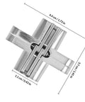Concealed Folding Cross Hinge For Wooden And Wardrobe Doors Stainless Steel with dimensions shown, easy install design.