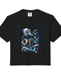 Cool Machinist CNC Tool Vise Gauge Square Set Gift For Guys On Black Crop Top Featuring Blue Mechanical Graphic Design