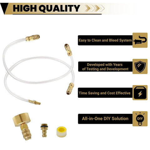High-quality Pro Grade Hydraulic Steering Bleed Kit For Seastar BayStar And Uflex Systems with quick connect filler hose.