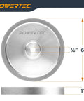 Knockout Performance 6 Inch CBN Grinding Wheel 180 Grit For Bench Grinder designed for tool sharpening, with aluminum frame.