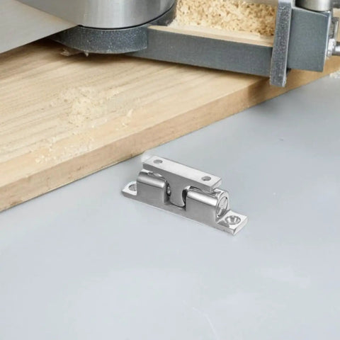 Upgrade Your Yacht With 4pc Stainless Steel Boat Door Catches Windproof Holders For Cabin Doors That Stop Noise And Slams Securely On Any Marine Vessel shown in detail on a workshop surface.