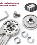 Heavy Duty Cabinet Door Lift Support Hinges With Damper Holds Up To 20 Kg Adjustable 75 90 110 Degrees Opening Angles Includes Hex Key 2 Pack Easy Install For Cabinets Built Tough close-up showing zinc alloy components.