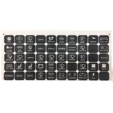 8 Gang Switch Panel System With IP68 Control Box Splash Proof Panel showing labeled switch options for various vehicle functions