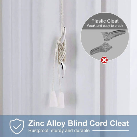 Rugged Zinc Alloy Cord Cleats For Blinds And Roman Shades Non Plastic Baby Safe Rope Holders With Screws Easy Install Winders