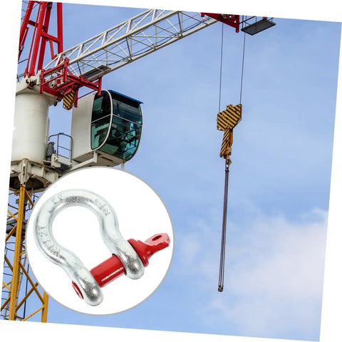 Heavy Duty Galvanized Steel Lifting Shackles Two Pack for secure connections in construction crane operations.