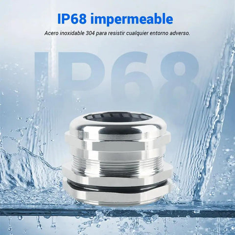 Set Of Two M40 Cable Glands Built Tough In Nickel Plated Brass For Waterproof IP68 Sealed Joints With Adjustable Cord Grip Gaskets