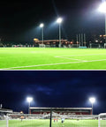Outdoor LED Stadium Light 56000 Lumens Flood Light With 6KV Surge Protection 6500K Daylight illuminating a soccer field at night
