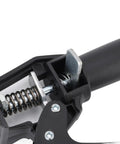 Close-up of No Sweat Quick Release Drawer Installation Jig with heavy-duty clamp and rubber grip pads for precise alignment.