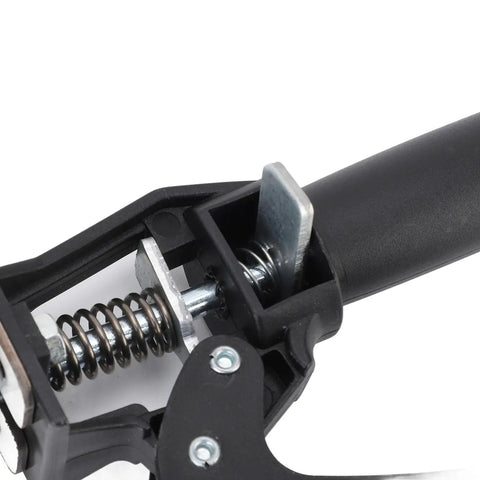 Close-up of No Sweat Quick Release Drawer Installation Jig with heavy-duty clamp and rubber grip pads for precise alignment.