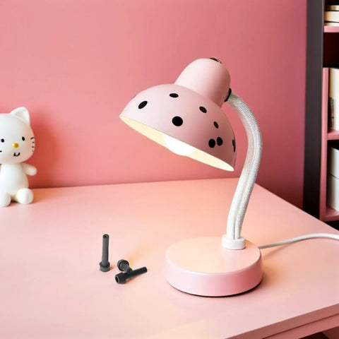 Stylish 9 Pack Black Lamp Switch Knobs Perfect For E26 Fix Broken Control Parts bedside pink desk lamp with black replacement knobs